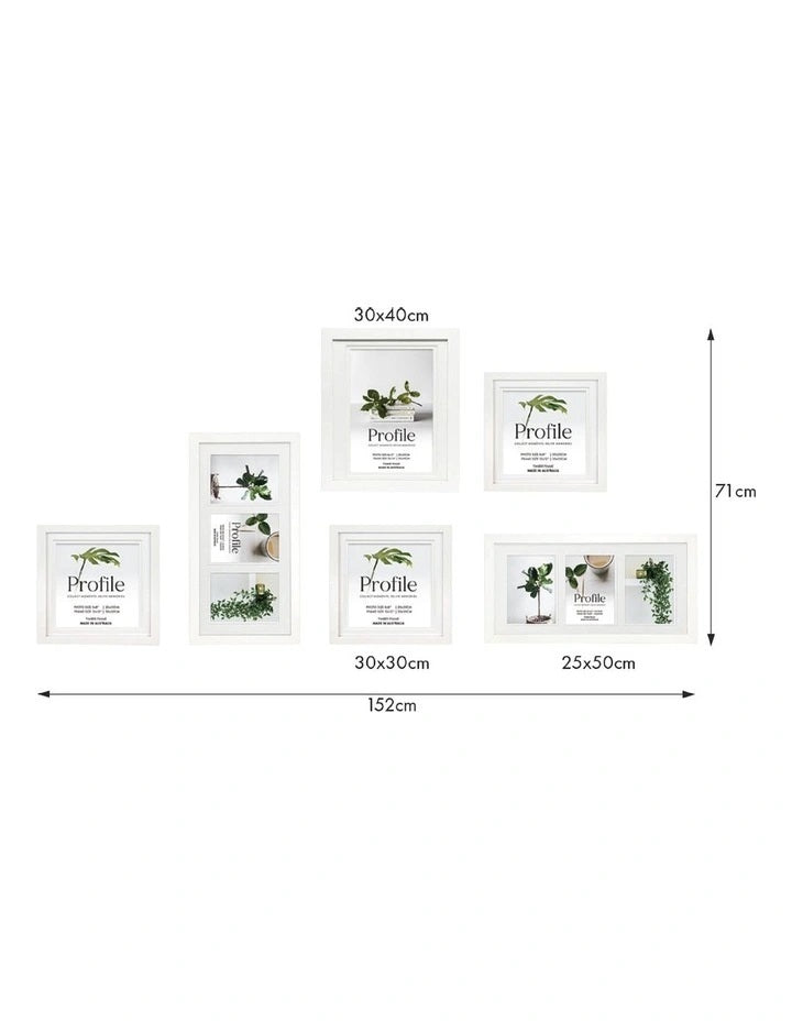Deluxe Gallery Photo Wall Frame Set A - 6 Frames - White
