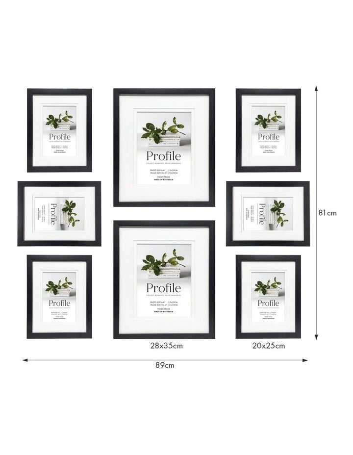  Deluxe Gallery Photo Wall Frame Set D - 8 Frames - Black
