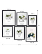 Deluxe Gallery Photo Wall Frame Set B - 6 Frames - Black