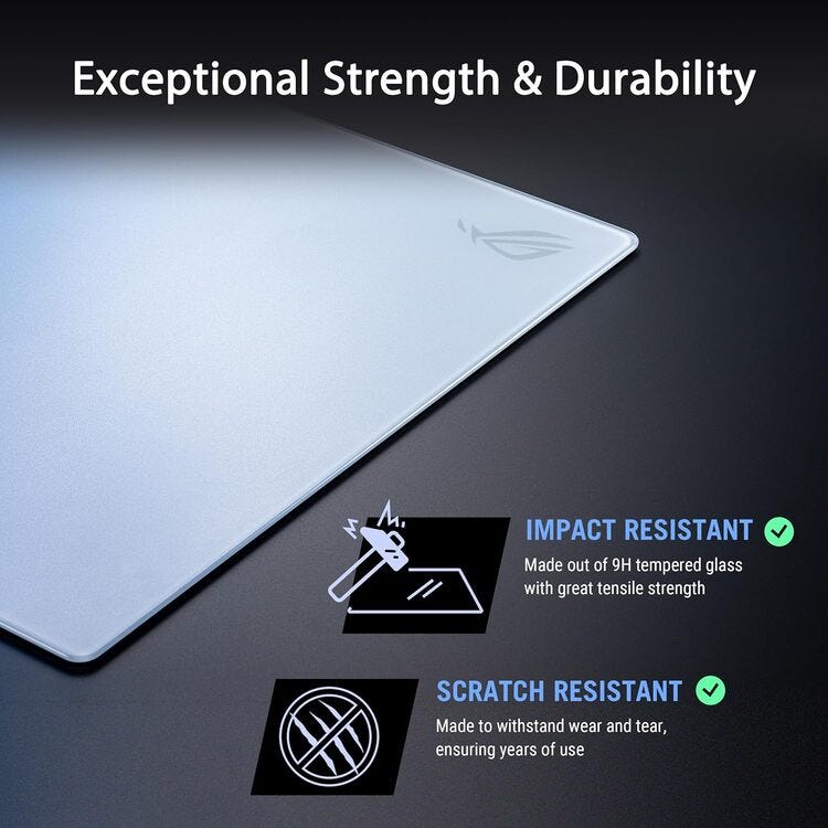 ASUS ROG MOONSTONE ACE L Gaming Mouse Pad (White)