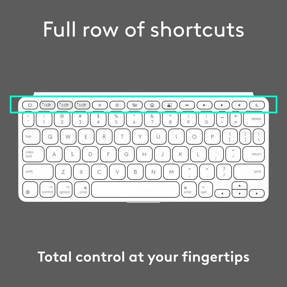 Logitech Keys-To-Go 2 Portable Wireless Keyboard Universal Layout (Pale Grey)