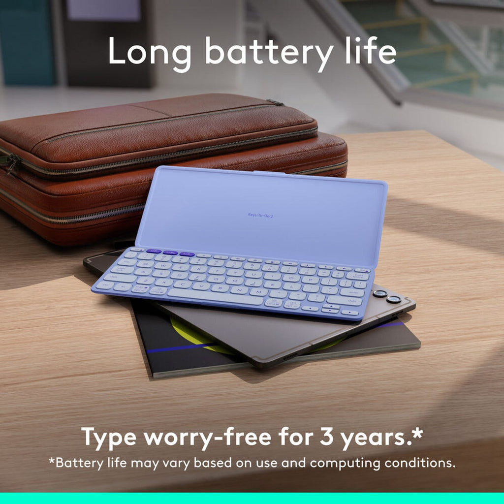 Logitech Keys-To-Go 2 Portable Wireless Keyboard Universal Layout (Lilac)