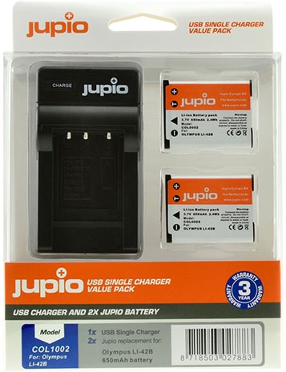 Jupio Olympus Li-42 Twin Battery  plus Charger Kit