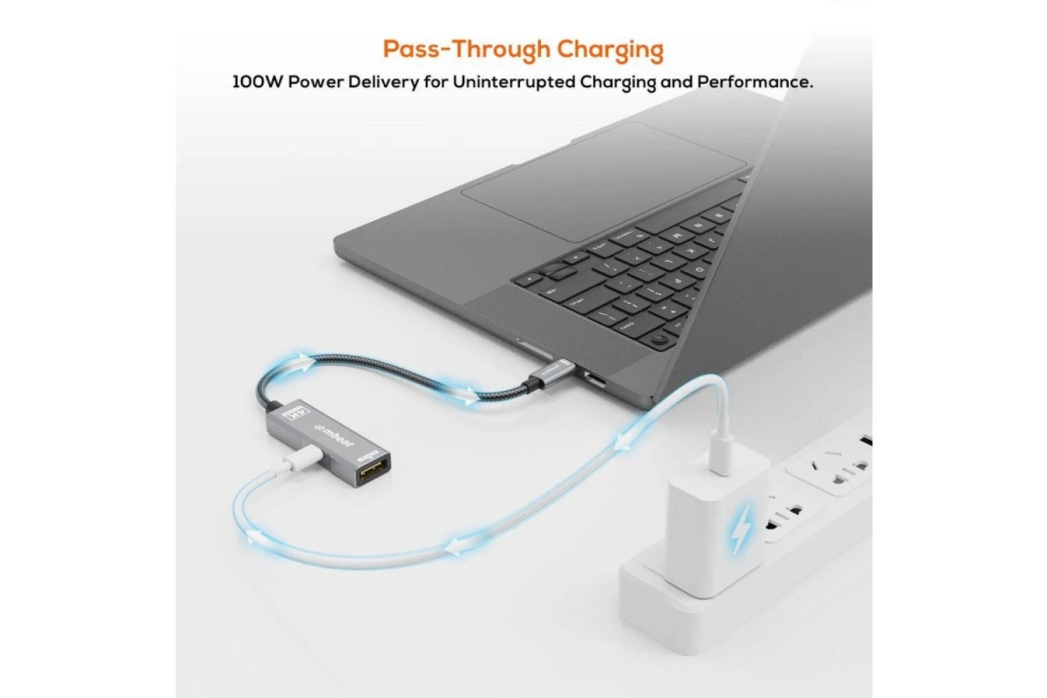 Mbeat Tough Link USB USB-C to DisplayPort Adapter with 100W PD (Space Grey)