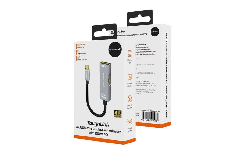 Mbeat Tough Link USB USB-C to DisplayPort Adapter with 100W PD (Space Grey)