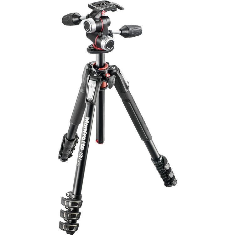 Manfrotto MK190XPRO4-3W Tripod - 3 Way Pan and Tilt Head
