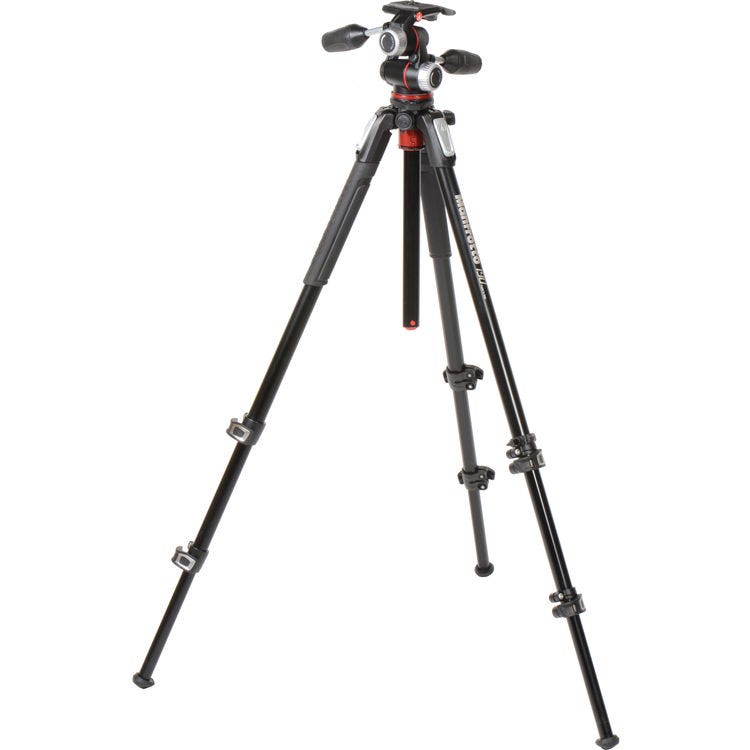 Manfrotto MK190XPRO3-3W Tripod with the MHXPRO-3W 3-way Pan/Tilt Head