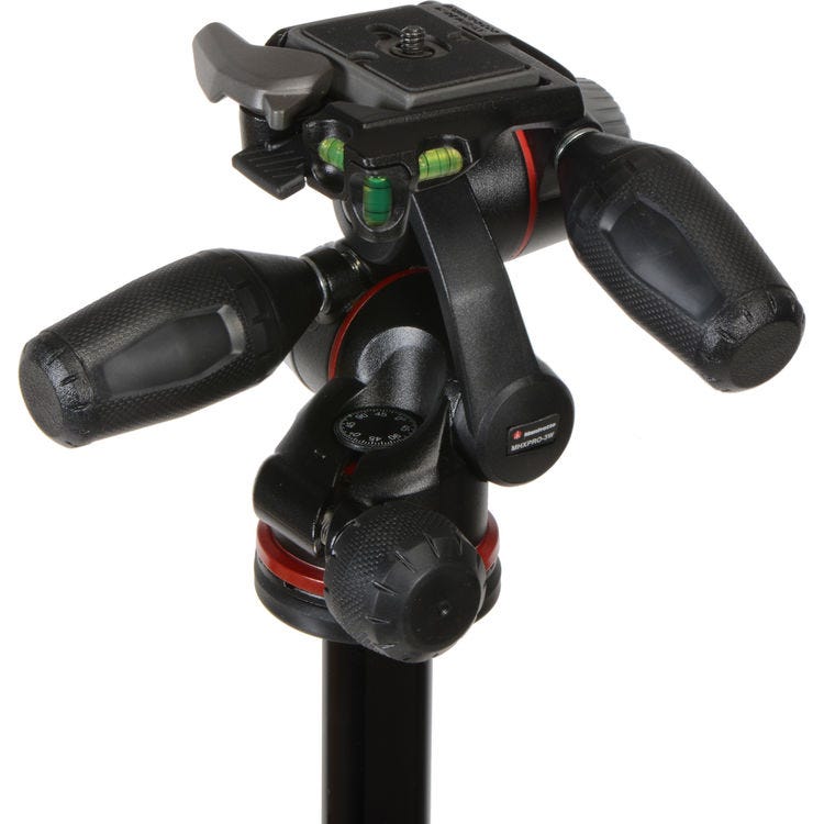 Manfrotto MK190XPRO3-3W Tripod with the MHXPRO-3W 3-way Pan/Tilt Head