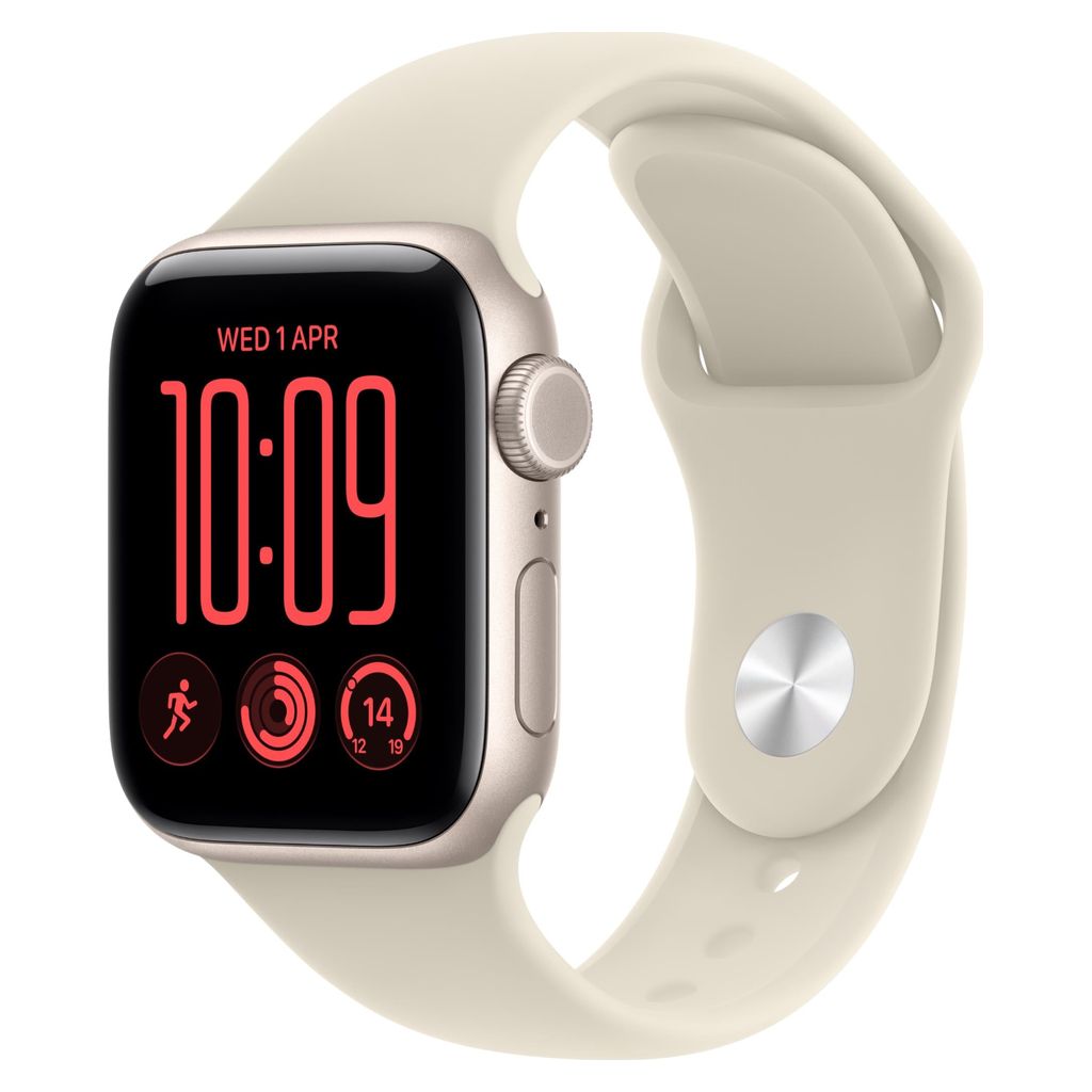 Apple Watch SE 3 44mm Starlight Aluminium GPS + Cellular Sand Sport Band (M/L)