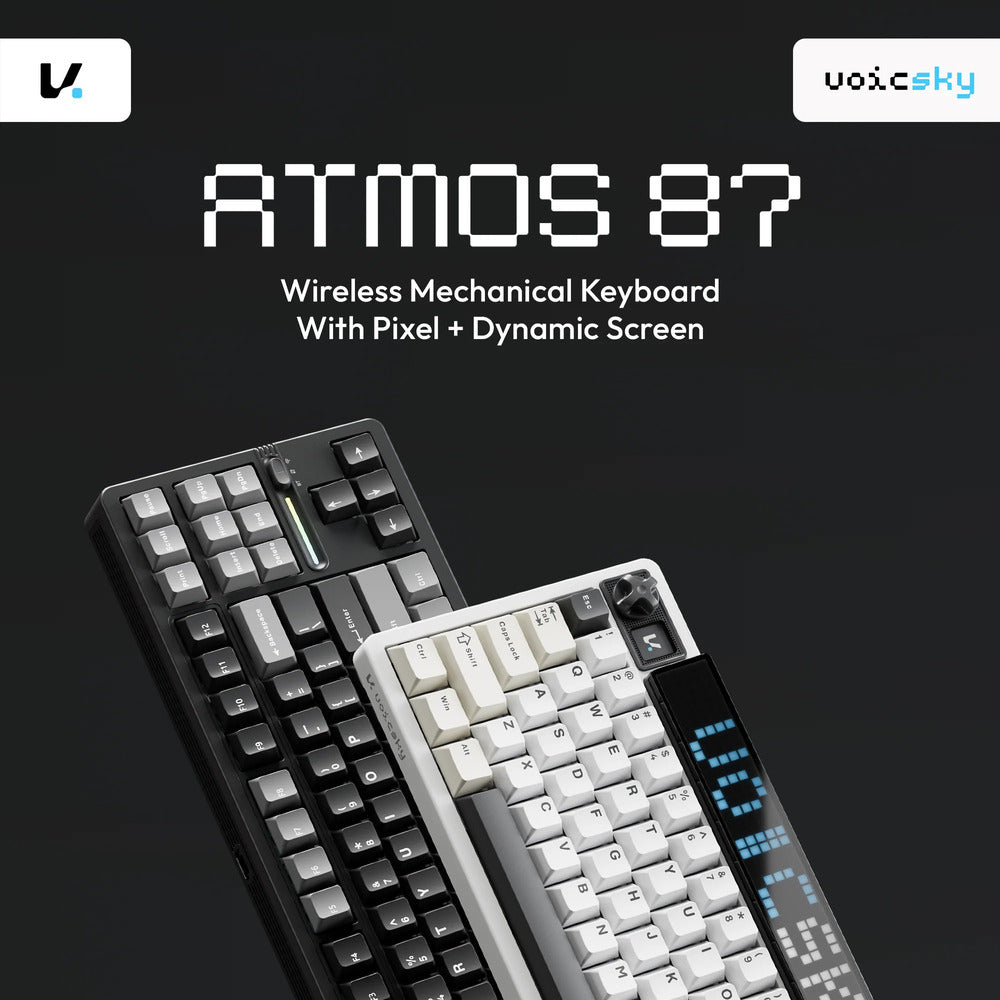 VOICSKY ATMOS 87 Wireless Keyboard w/ Dynamic Screen (Dark)(Tone Linear Switch)