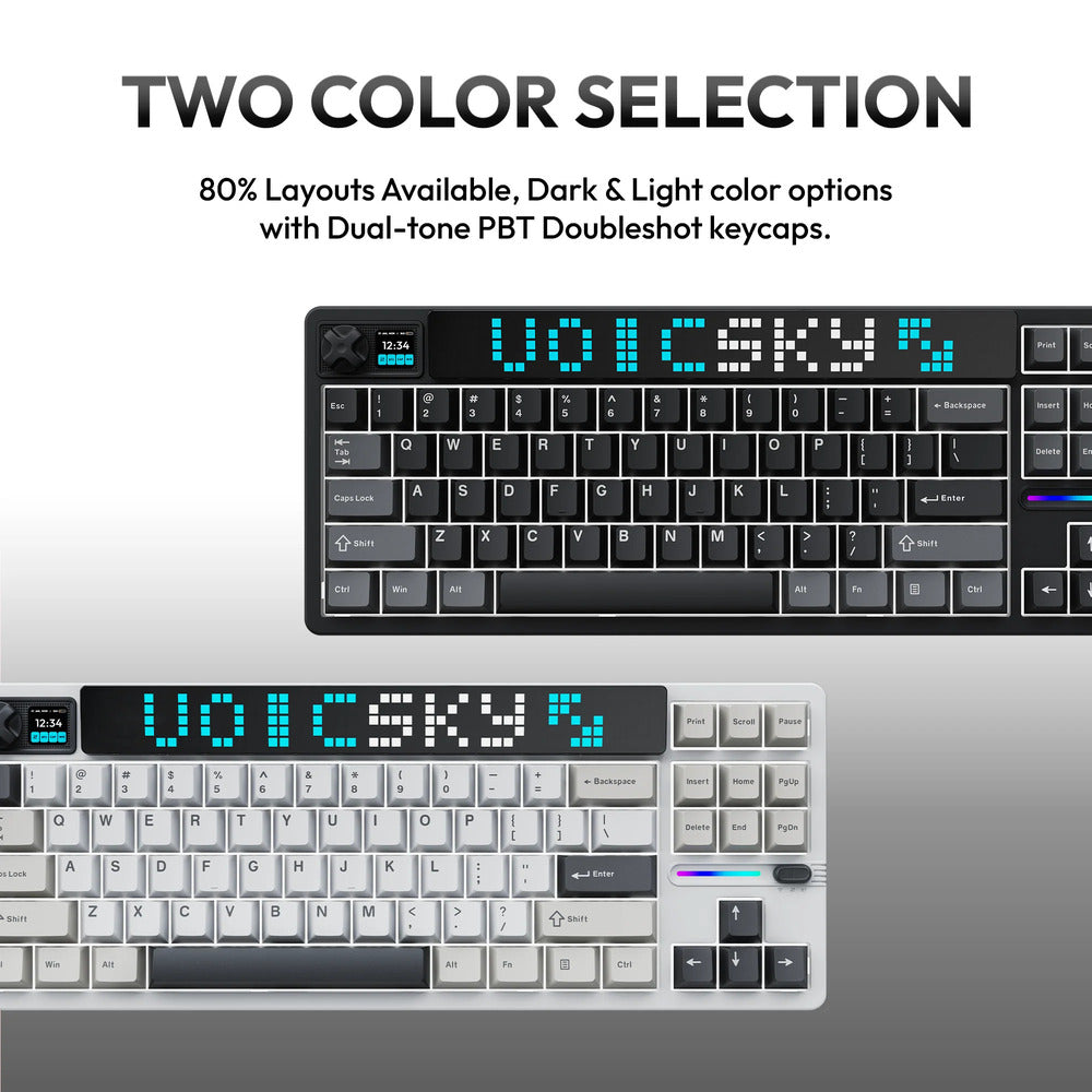 VOICSKY ATMOS 87 Wireless Keyboard w/ Dynamic Screen (Dark)(Tone Linear Switch)