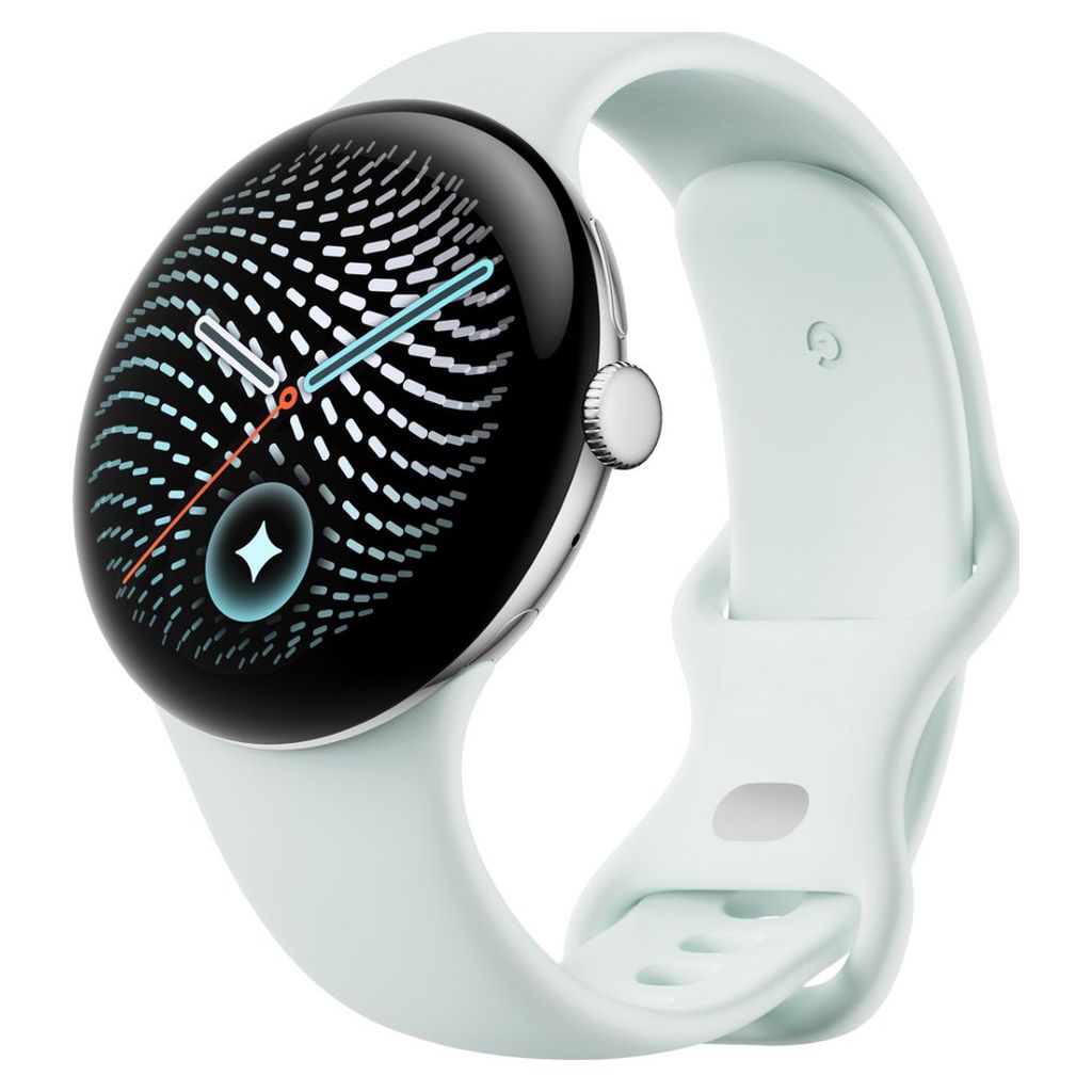Google Pixel Watch 5 45mm LTE Smartwatch - Polished Silver / Fog Active Band