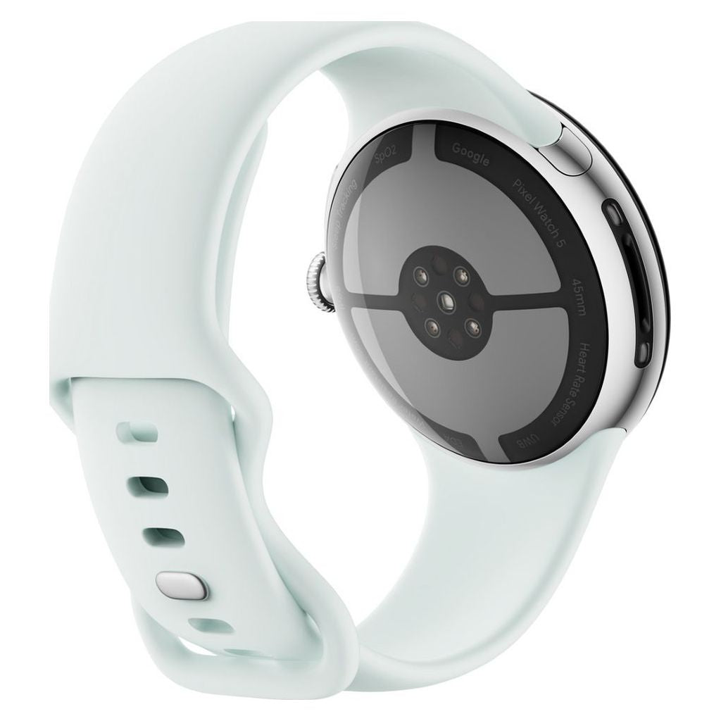 Google Pixel Watch 5 45mm LTE Smartwatch - Polished Silver / Fog Active Band