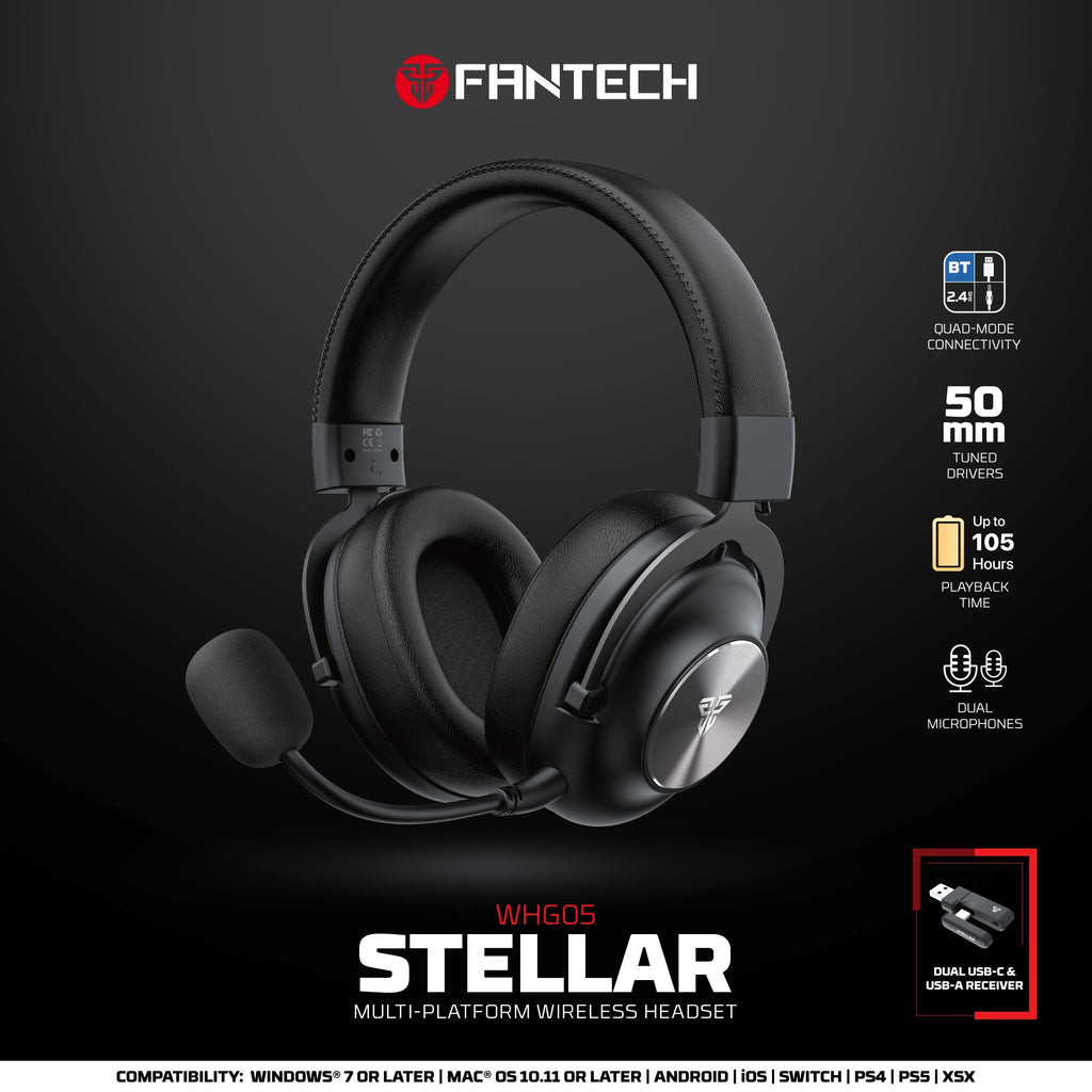Fantech WHG05 STELLAR Wireless Multi-platform Gaming Headset (Black)