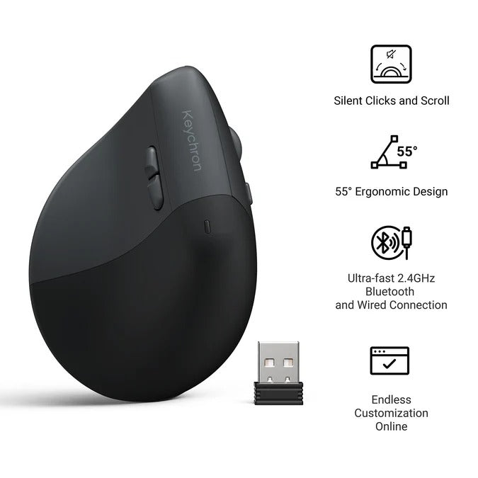 Keychron BM27 Wireless Mouse (Space Gray)(1K Polling Rate)(Silent Micro Switch)