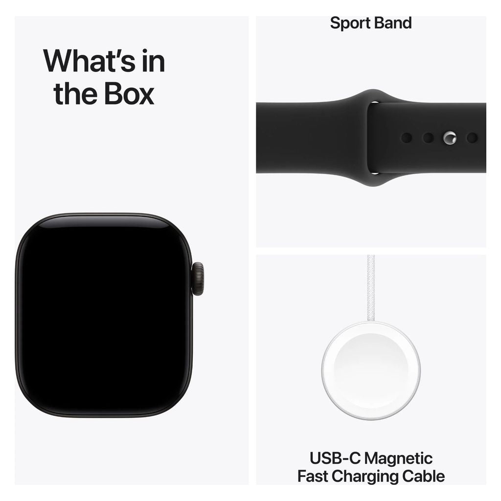 Apple Watch Series 12 42mm Black Aluminium Case GPS Black Sport Band (S/M)