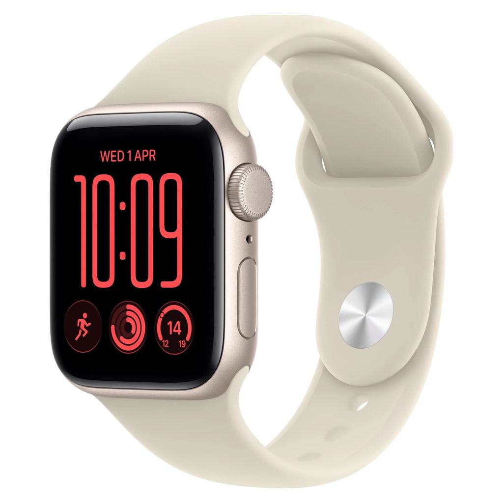 Apple Watch SE 3 44mm Starlight Aluminium Case GPS Sand Sport Band (M/L)