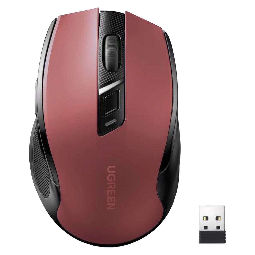 UGREEN Ergonomic Wireless Mouse Red (2.4G Wireless & Bluetooth)
