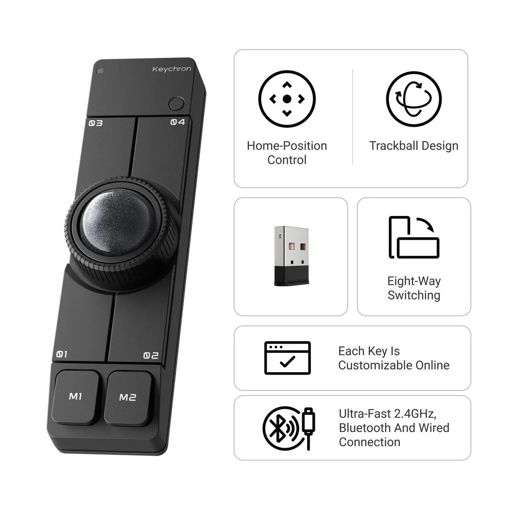 Keychron Nape Pro Wireless Trackball Mouse (Black)