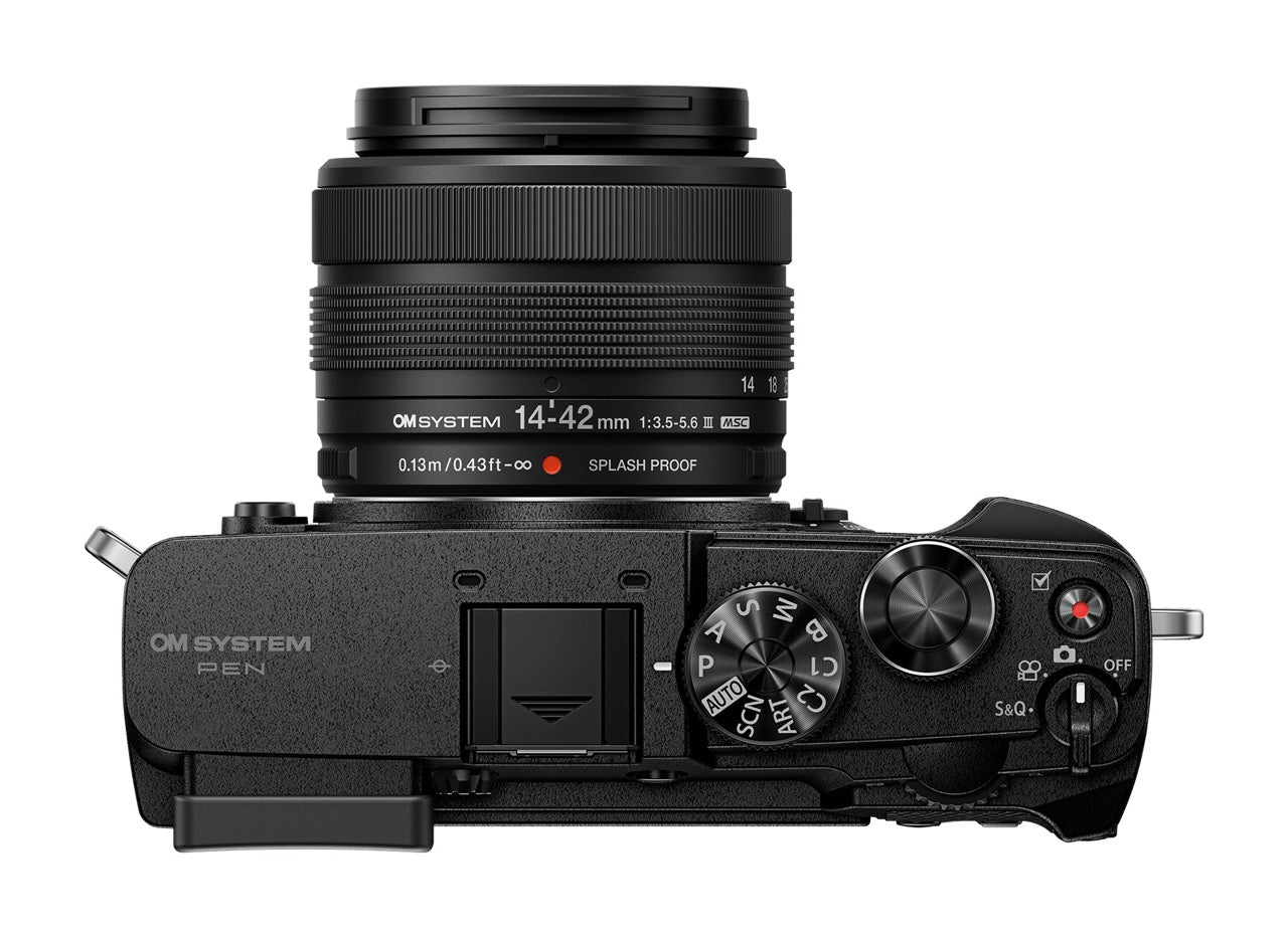 OM System PEN Mirrorless Camera with 14-42mm f/3.5-5.6 III Lens - Black