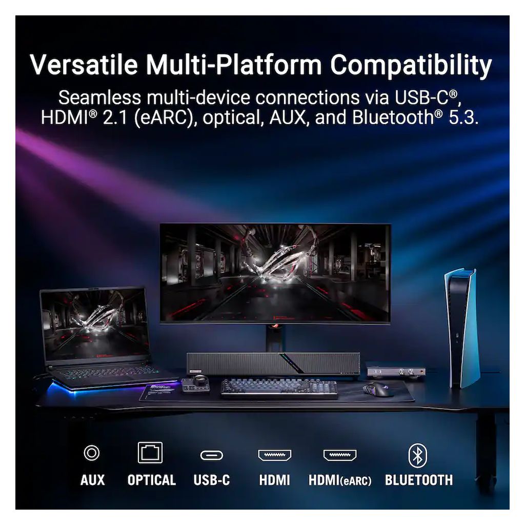 ASUS ROG Gjallar 2.1.2 Dolby Atmos Gaming Soundbar with Wireless Subwoofer