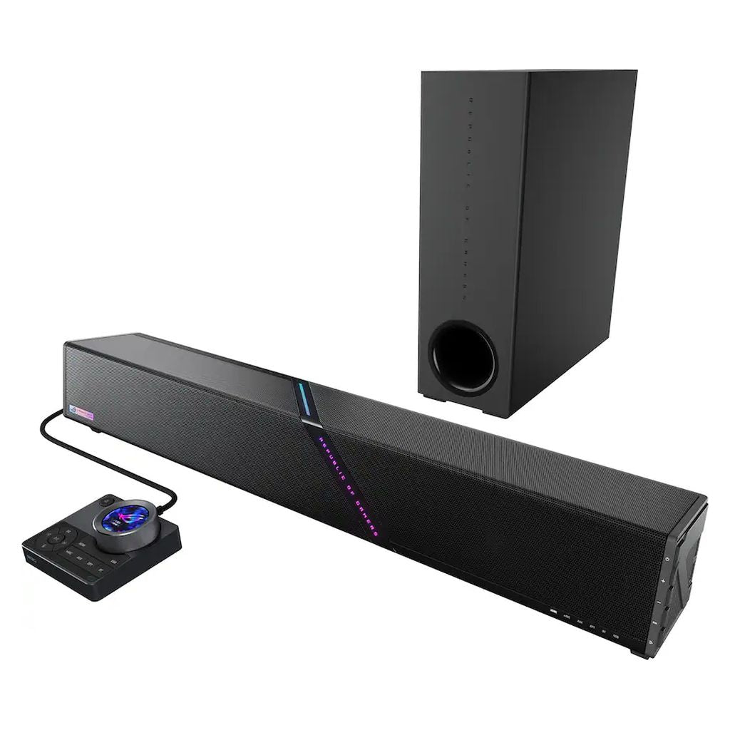 ASUS ROG Gjallar 2.1.2 Dolby Atmos Gaming Soundbar with Wireless Subwoofer