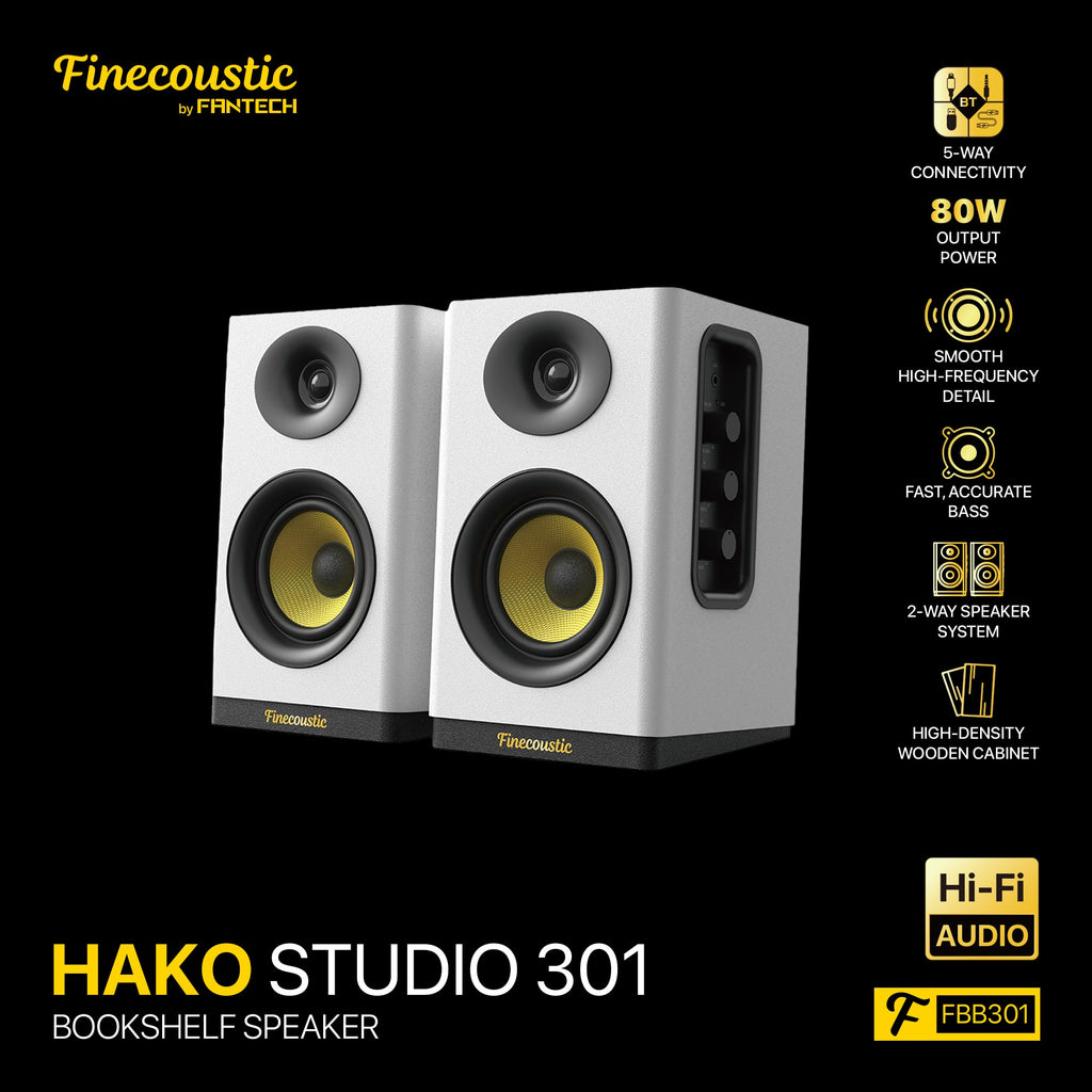 Fantech x Finecoustic HAKO STUDIO 301 80W HiFi Bookshelf Speaker