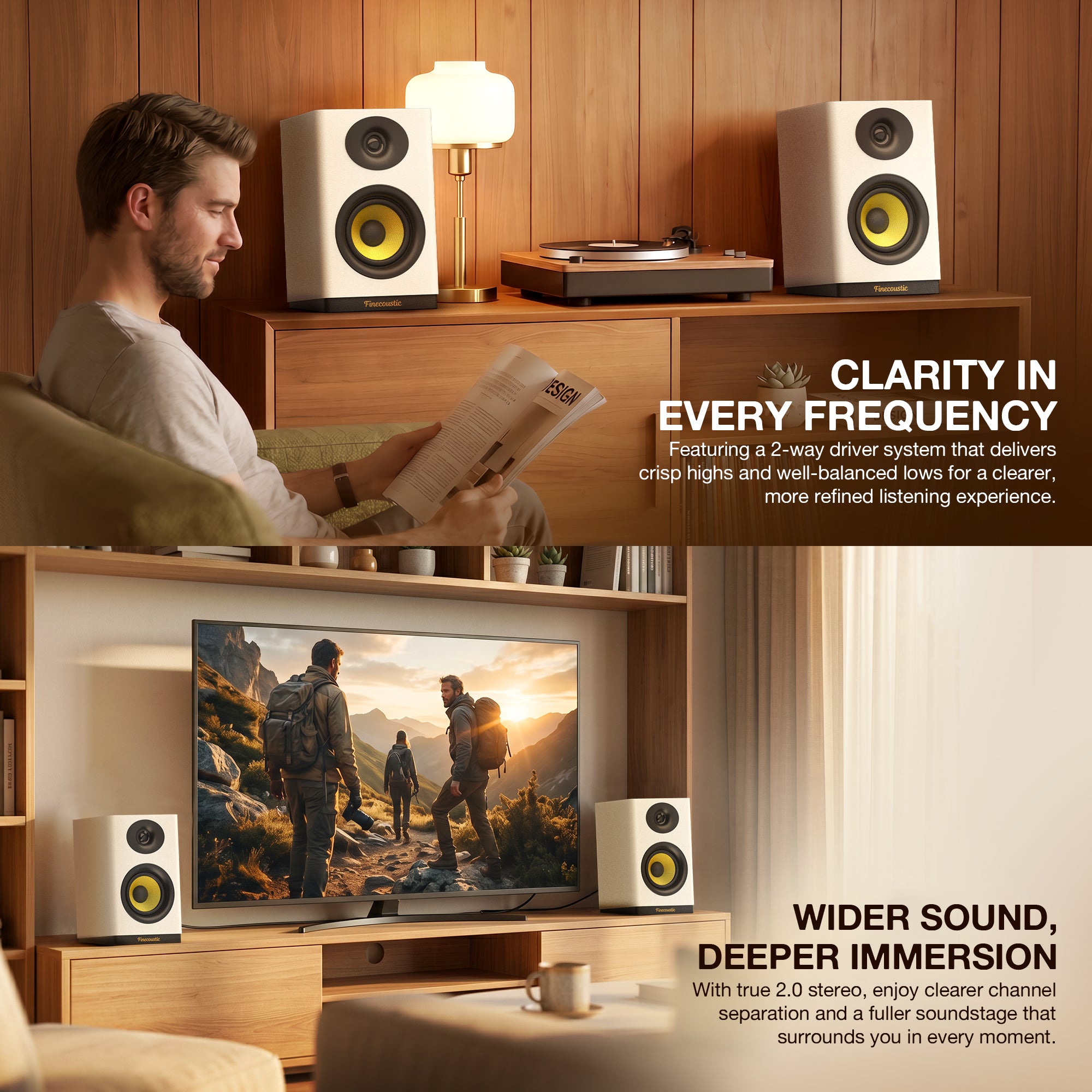 Fantech x Finecoustic HAKO STUDIO 301 80W HiFi Bookshelf Speaker