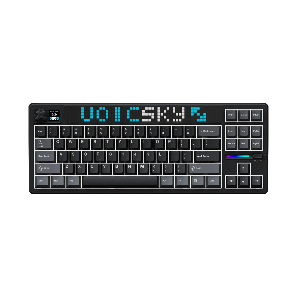 VOICSKY ATMOS 87 Wireless Keyboard w/ Dynamic Screen (Dark)(Tone Linear Switch)