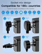 Universal Travel Adapter 35W GaN with 5-Port USB and Type-C Charging