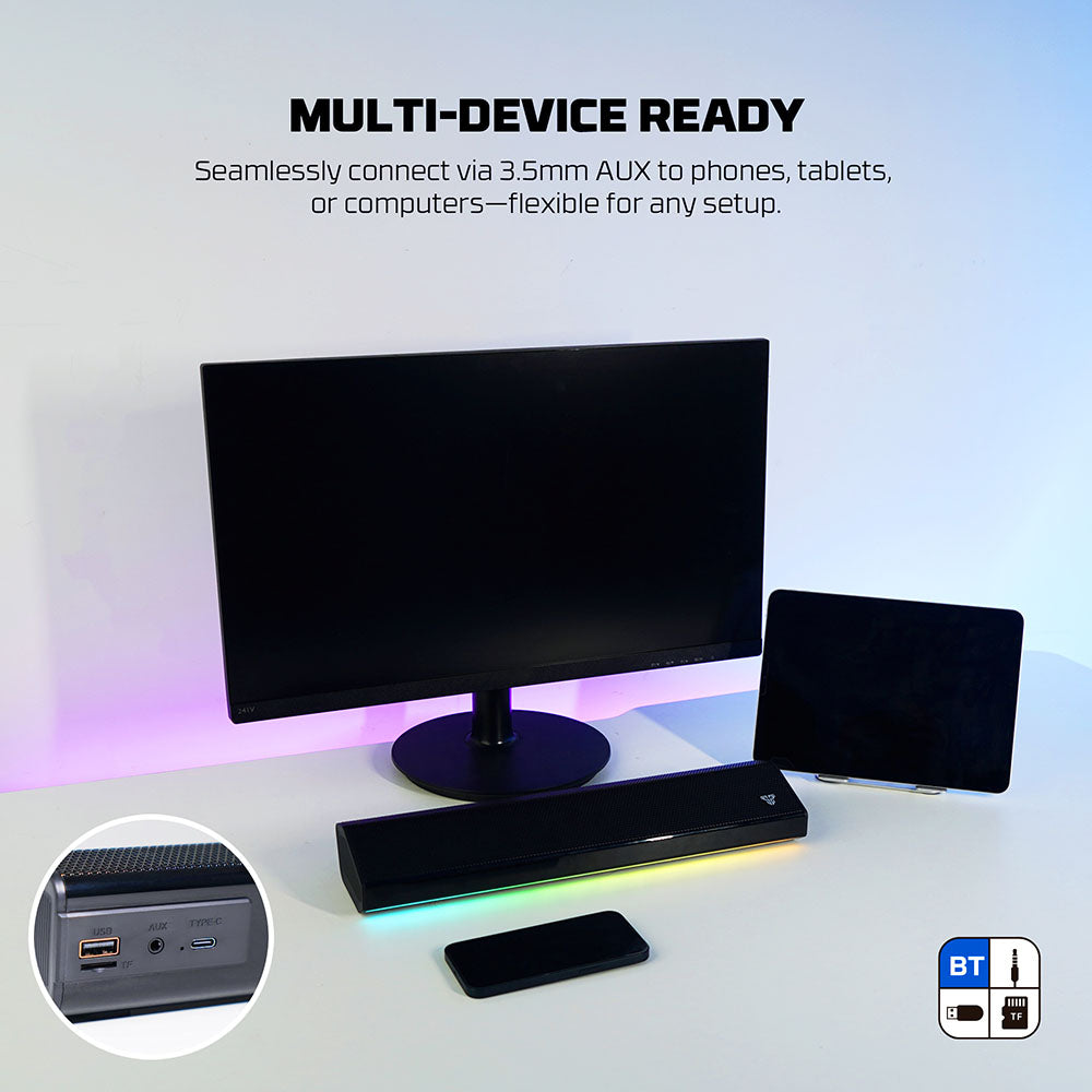 Fantech GROOVE BAR PRO Portable RGB Wireless Gaming Speaker with Built in Mic