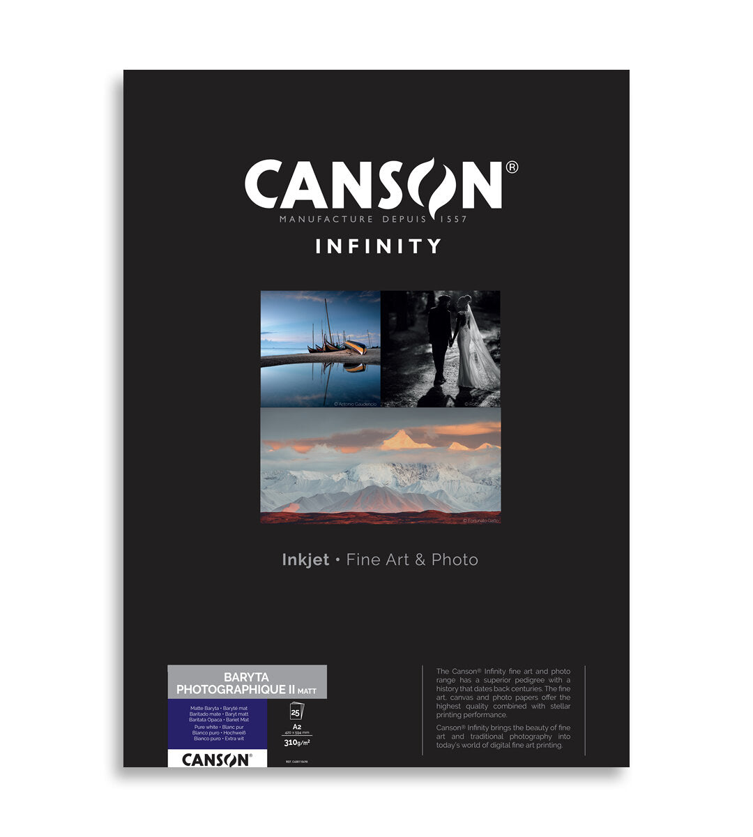 Canson Baryta Photographique II Matt 310gsm A2 x 25 Sheets