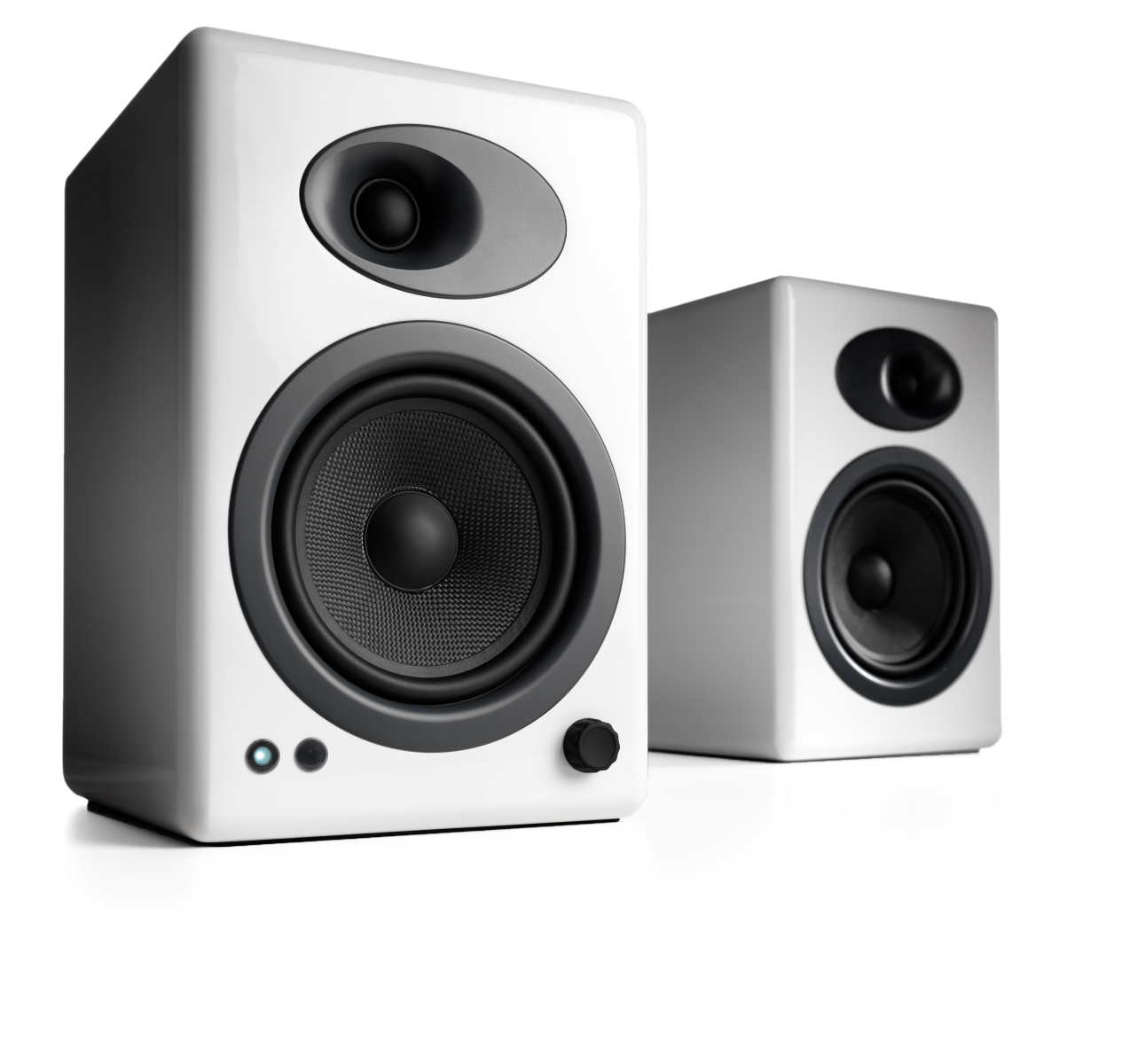 Audioengine A5+ Powered Bookshelf Speakers - Hi-Gloss White