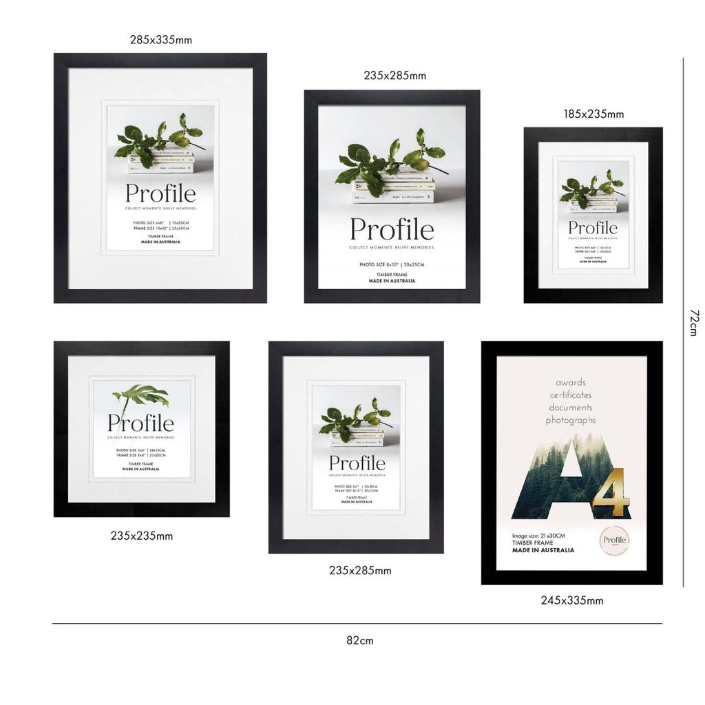 Deluxe Gallery Photo Wall Frame Set B - 6 Frames - Stone Ash