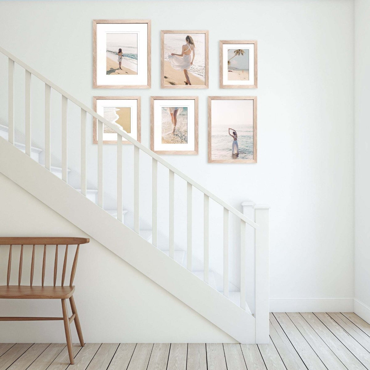 Deluxe Gallery Photo Wall Frame Set B - 6 Frames - Stone Ash