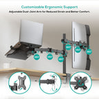 Mbeat activiva Dual-Screen Articulating Monitor Arm with Interchangeable Laptop Holder