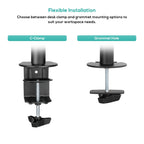 Mbeat activiva Dual-Screen Articulating Monitor Arm with Interchangeable Laptop Holder