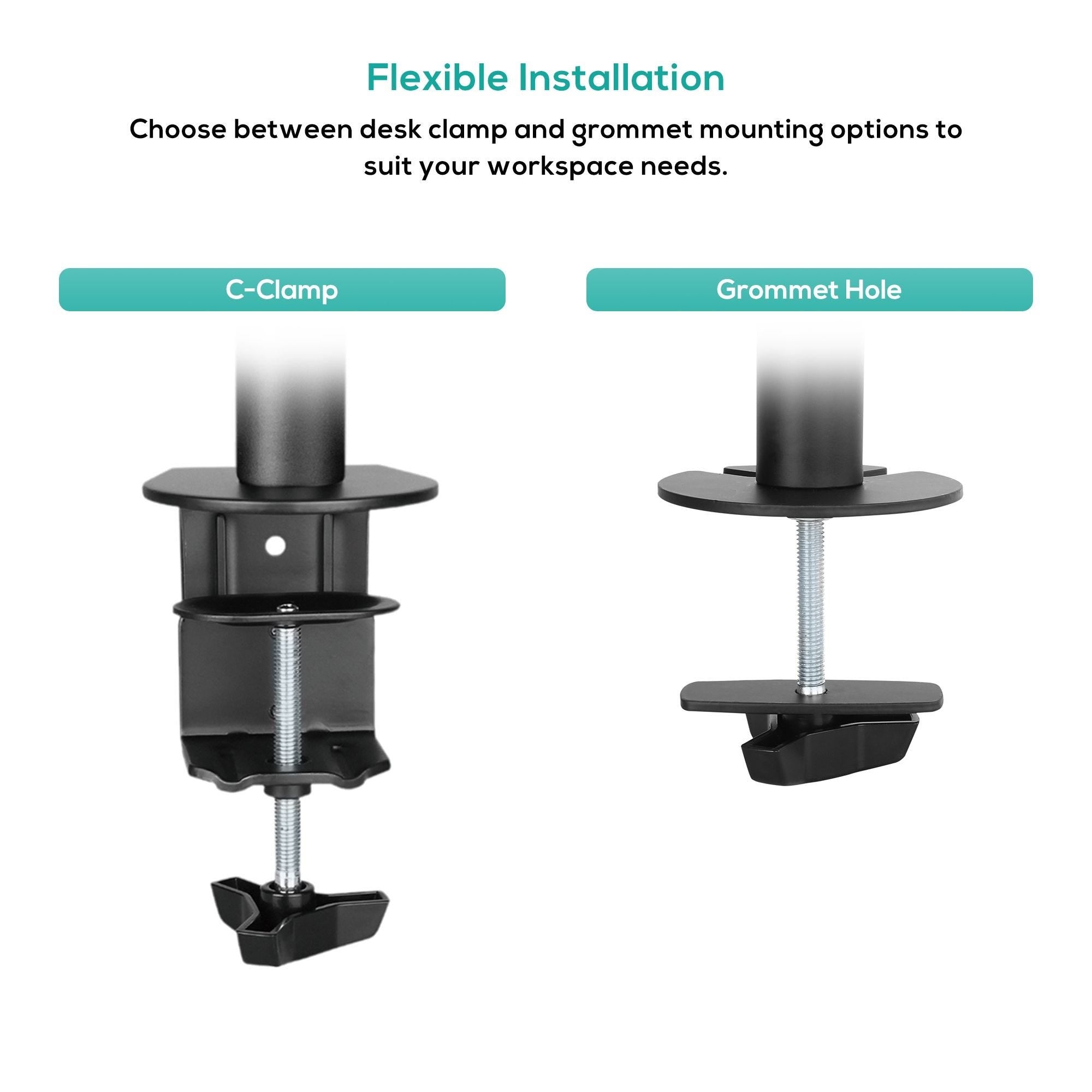Mbeat activiva Dual-Screen Articulating Monitor Arm with Interchangeable Laptop Holder