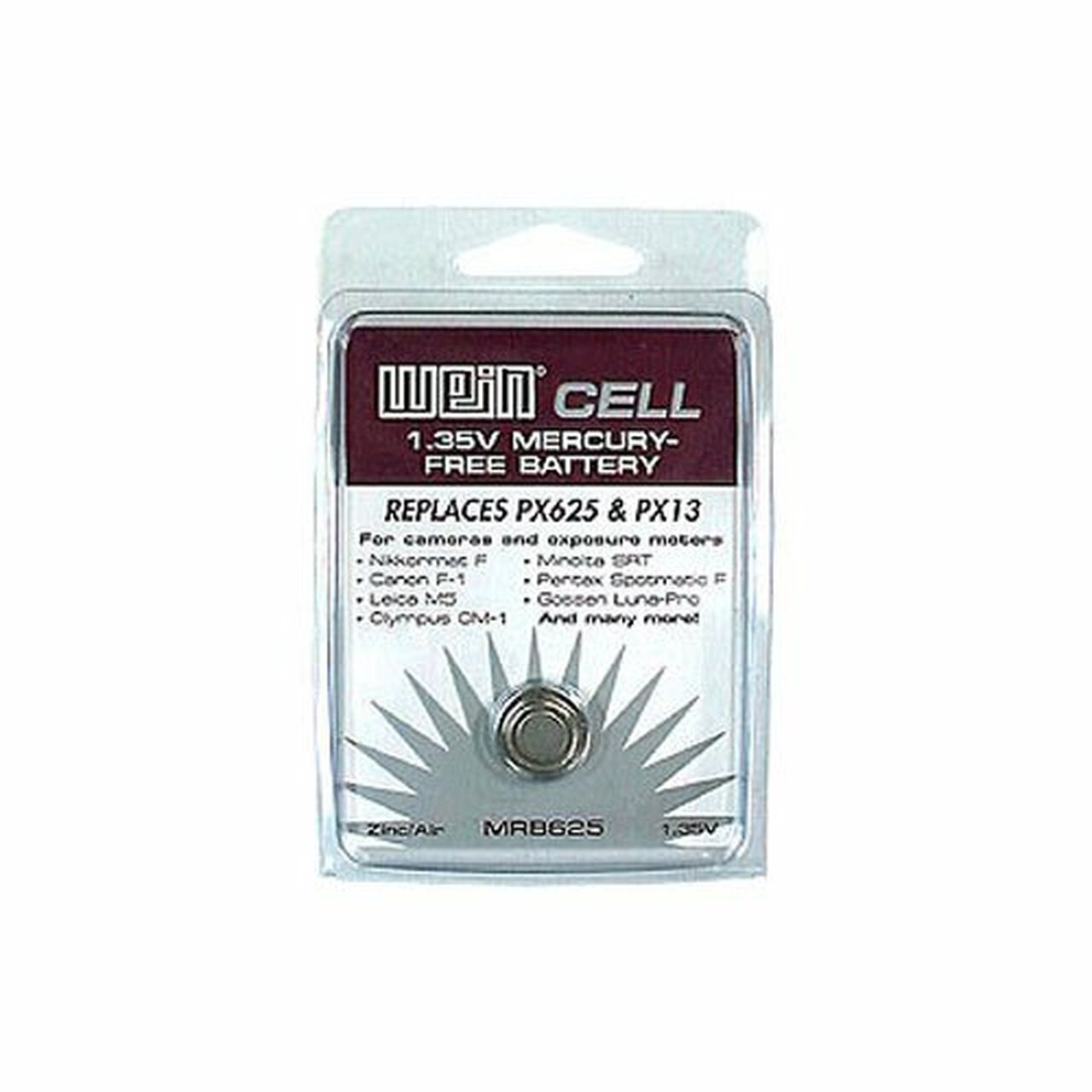 Wein MRB625 1.35V Zinc-Air Camera Battery - Replacement For PX625, PX13, MR9