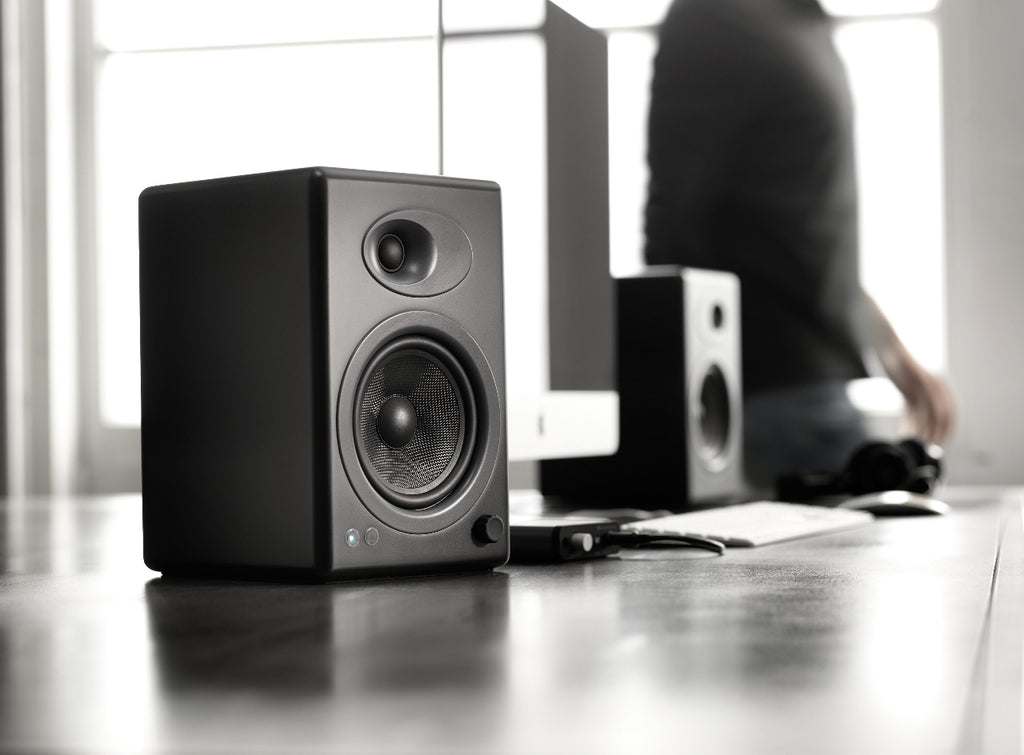 Audioengine A5+ Powered Bookshelf Speakers - Satin Black