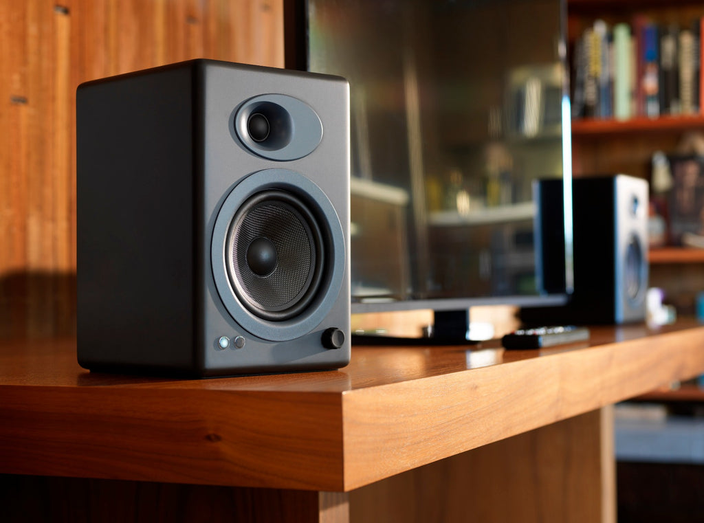Audioengine A5+ Powered Bookshelf Speakers - Satin Black