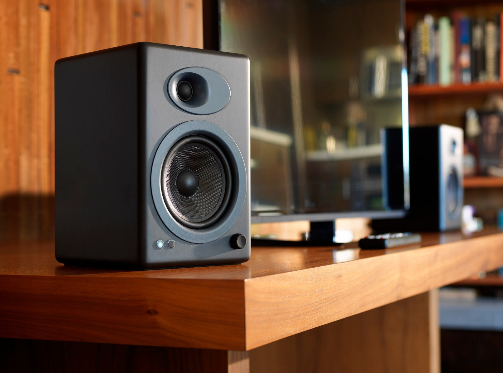 Audioengine A5+ Powered Bookshelf Speakers - Satin Black