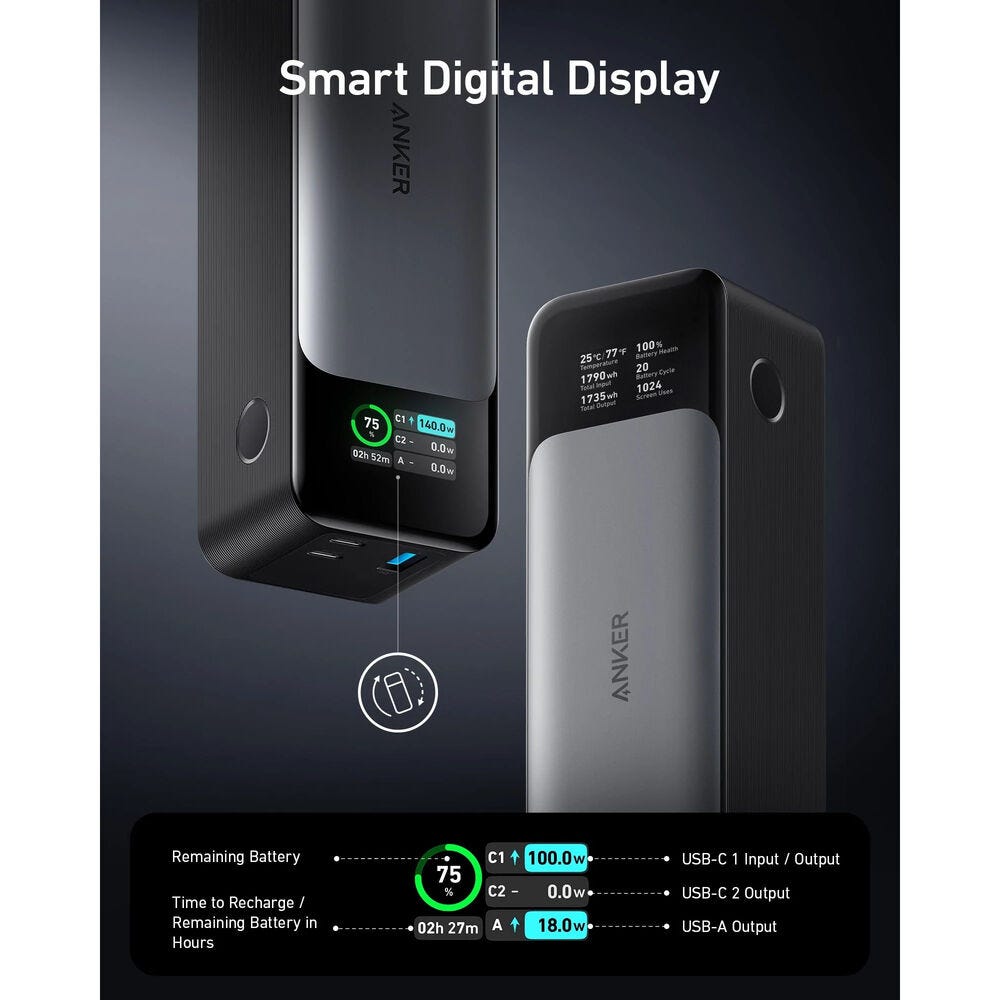 Anker 737 PowerCore 24K Gen 2 Power Bank (Sony Exclusive)