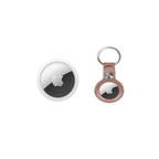 Apple AirTag 1 Pack with PU Leather Key Ring (Rose Gold)