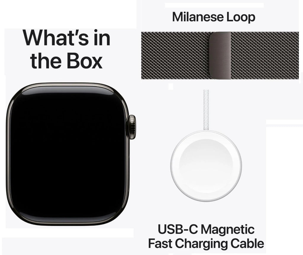 Apple Watch Series 11 42mm Slate Titanium Case GPS + Cellular Milanese Loop