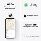 Apple AirTag 4 Pack with Silicone Cover Loop (White)