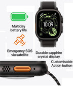 Apple Watch Ultra 3 49mm Black Titanium Case GPS + Cellular Charcoal Trail Loop (S/M)