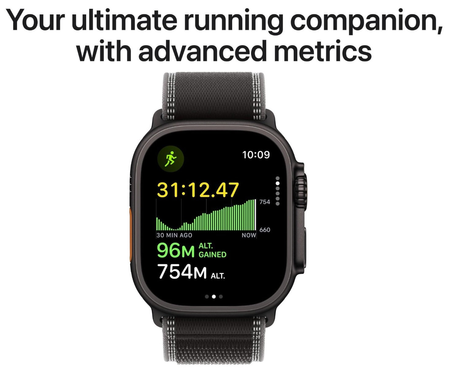 Apple Watch Ultra 3 49mm Black Titanium Case GPS + Cellular Charcoal Trail Loop (S/M)