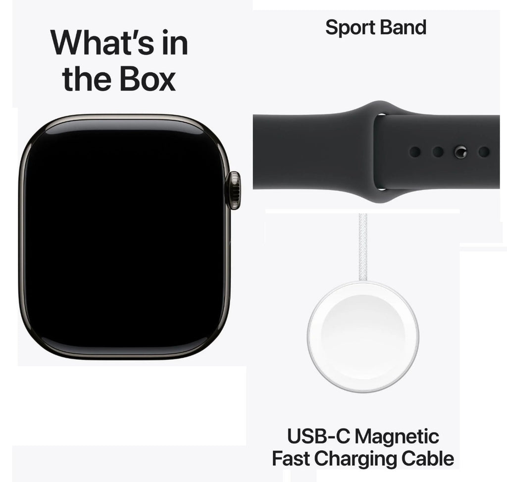 Apple Watch Series 11 42mm Slate Titanium Case GPS + Cellular Sport Band (M/L)