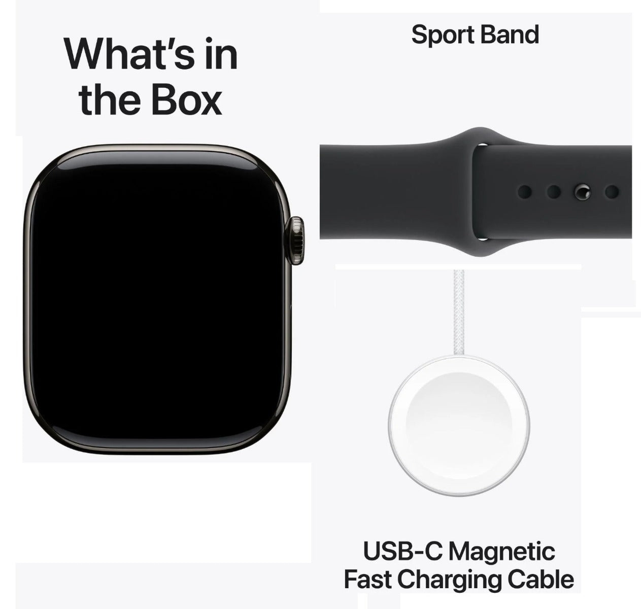Apple Watch Series 11 42mm Slate Titanium Case GPS + Cellular Sport Band (M/L)